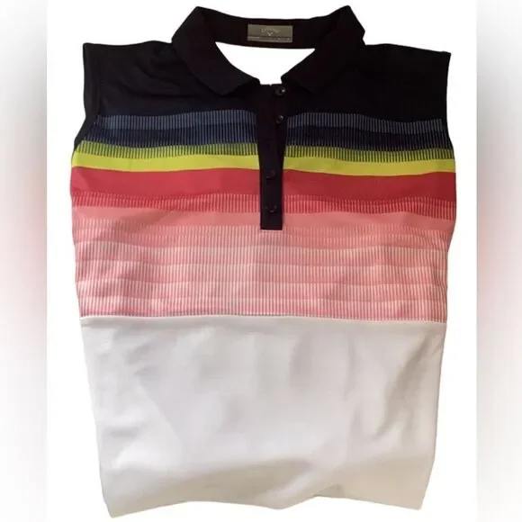 CALLAWAY NWT WOMENS GOLF ABSTRACT GRADIENT PRINT COLOR BLOCK DRESS LARGE ACTIVE - Picture 6 of 11